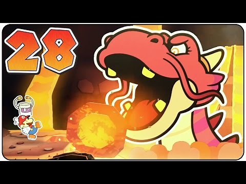 Paper Mario Color Splash - 100% Walkthrough Part 28 Redpepper Volcano