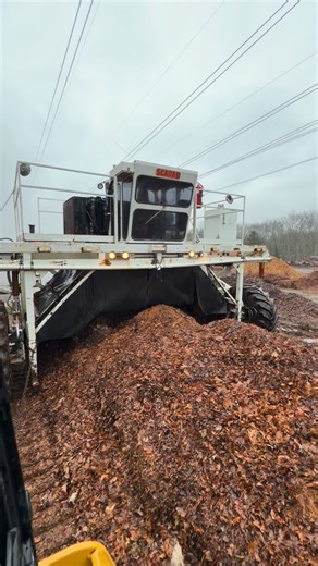 The mighty Scarab starting the break down process to create beautiful compost for the spring. | Earth Dynamics LLC