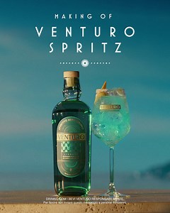 L’aperitivo dell’estate? Venturo Spritz! 50 ml di Venturo, 50 ml di Prosecco, 50 ml di soda e Scorza di limone. Venturo, Why Not Blu? | Venturo Aperitivo