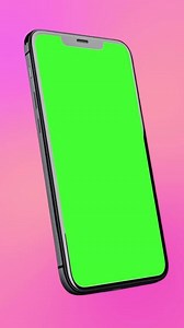 Download Animated of a smartphone with a green screen, ideal for editing or using chroma key in videos on a pink vertical background for free