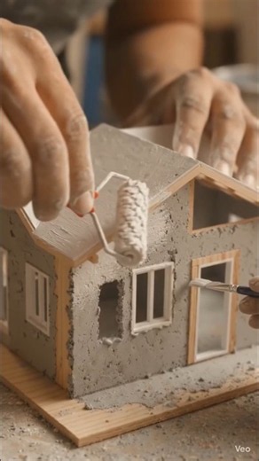 Building a Luxury Mini Miami Beach House by Hand | Tiny Realistic Construction #Shorts