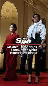 Melania dons white blouse and black trousers for State Dinner | The US Sun