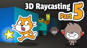 【griffpatch】光线投射3D游戏 Part5：星星收集计数器和追逐的敌人：Scratch Tutorials