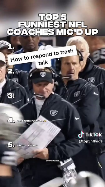 TOP 5 FUNNIEST NFL COACHES MIC’D UP MOMENTS🤣 #nfl #football #sports #top5 #micdup