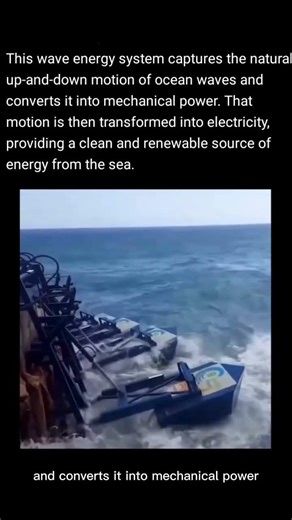 This Wave Energy System Turns Ocean Motion Into Electricity. #renewableenergy #cleanenergy #shorts