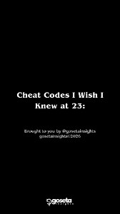 👉 Follow for more real-life cheat codes ❤️ Like if even ONE of these helped you #CheatCodes #LifeCheatCodes #MindsetShift #SelfImprovement #LevelUp #GrowthMindset #LifeAdvice #BetterHabits #FocusAndDiscipline #MindsetMatters #gosetainsights | gosetainsights