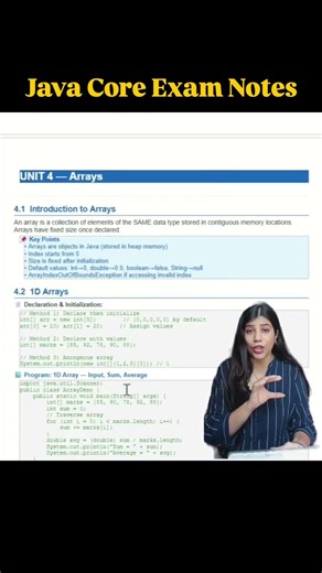 Java core exam Notes| Java course for beginners #java #coding #programming #code #ytshorts #trending