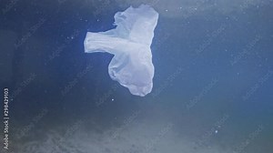 Plastic pollution in water. Global warming effect concept. Environmental destruction.