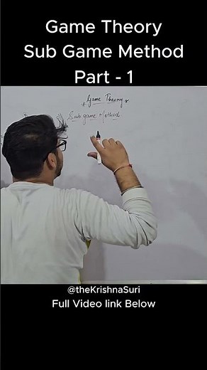 SubGame Method | Game Theory | Mixed Strategy #shorts #tks #gametheory #ytshorts