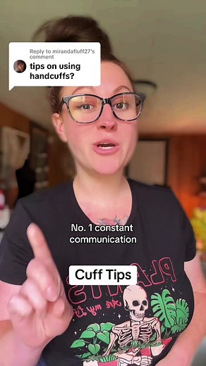 Replying to @mirandafluff27 what a great question! Here is some of my top tips for first time cuff users. ❤️ #cuffs #handcuffs #consent #communication #saftyfirst #bareitall #onyxcuffs