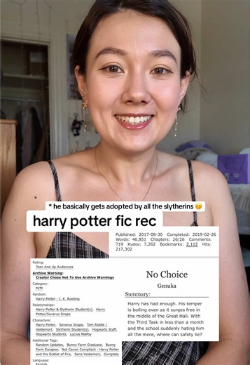 harry potter fic rec ep 49!! hp gets the love and support he deserves 🥹 #harrypotter #fanfic #ao3 #fanficrecomendations #slytherin