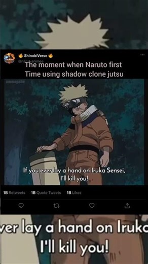 Naruto first time use multi shadow clone jutsu #viralvideo #subscribetomychannel #naruto