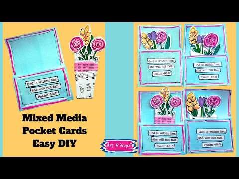 Easy Mixed Media ATC 🌸 Mini Flower Pocket | Handmade Mother’s Day Gift #mixedmedia