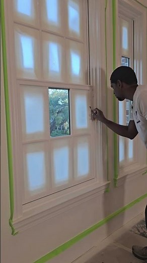 Masking liquid, fast and efficient way to mask paneled windows. #maskingliquid #paintingbyjuan #diy