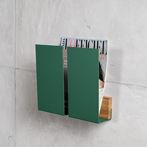 Modern Wall Magazine Rack: Oak & Metal Newspaper Organizer - Etsy