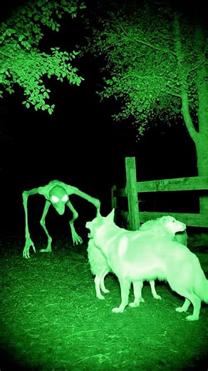 Terrifying Night-Vision Footage: Alien-Like Creature Attacks Village Animal but Brave Dog Defends