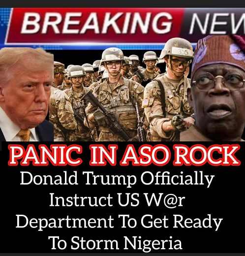 112K views · 2.5K reactions | Pan!c In Aso Rock As Donald J. Trump Officially Instruct U.S Department Of W@r To Get Ready To Storm Nigeria And Do What Nigeria Government Could Not Do. | Holyghost Son TV | Facebook