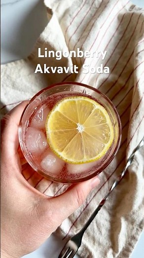 Let’s make a lingonberry akvavit soda! full measurements in description 🥰