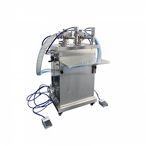 [Hot Item] Hone Easy Operate Vertical 2 Head Liquid Cosmetic Bottle Filling Machine Adjustable Volume with Material Pipe