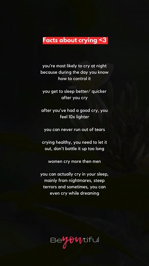 Facts about crying ❤#cry #crying #sad #facts #dailyfacts #psychologyfacts #fact #onlyfacts #factsoflife #psychology #psychologist #inspiration #quotes #saying | Beyoutiful