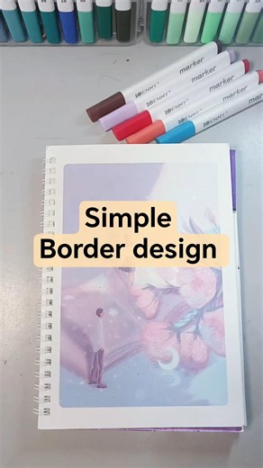 simple border design, idea untuk buku skrap anak2 🥰🫶 #scrapbook #drawing #borderdesign