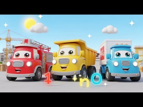 Counting Wheels on Busy Trucks | Nursery Rhyme Song for Kids