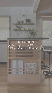 Plate Rack Version 2.0 . This plate rack is going to be a little more functional than my last. We now have a place to store our mail and the trays that my boys always use! . It’s both functional and goes great with the rest of the kitchen…win win!! . . #platerack #functionalstorage #storagesolutions #cabinets #kitchenstorage #kitchenideas #kitchendesign | Simply Aligned Home