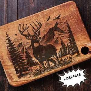 Detailed Deer SVG: Mountain Forest Scene (digital Download) - Etsy