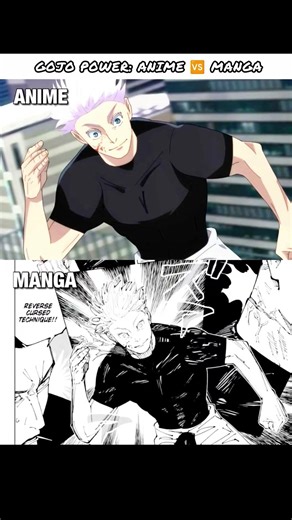 Anime vs Manga Gojo – Real Power Unleashed! ⚡#jjk #shortsfeed