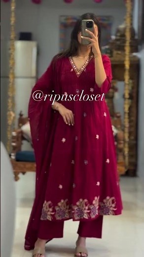 V-Neck Embroidered 3-Piece Kurta Set | COD & Free Delivery