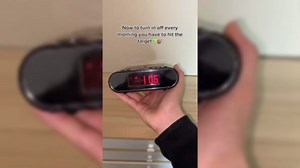 Gun Target Alarm Clock, Wake Shot Flying Timer, Personalized Rolling Runaway Timing Digital Shooting Game Carpet with Wheels, LED Display, 2 Alarming Modes for Home, Office, Living Room(#C)