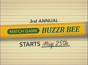 Brush up on your ABC's and tune in to #BUZZR for the 3rd Annual @MatchGame #BUZZRBee starting Monday, May 25th from 6-7PM EST! Including two NEW-TO-BUZZR #MatchGame episodes from 1974! #BUZZR 🐝 ✏️ 🔤 | BUZZR