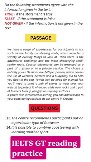 IELTS GT reading practice test #ielts