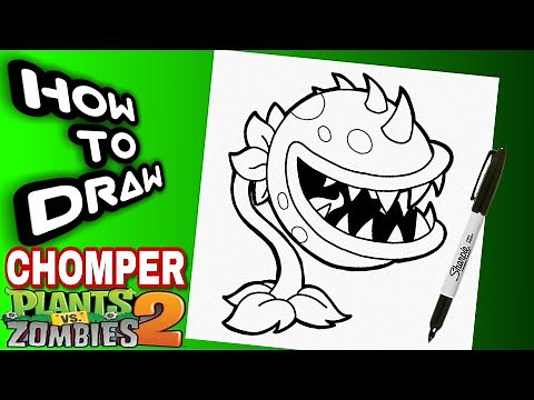 HOW TO DRAW CHOMPER STEP BY STEP FROM PLANTS VS ZOMBIES 2 | PVZ 2 DRAWINGS