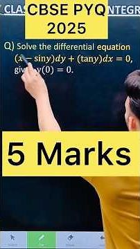 Q) Solve the differential equation (𝑥−sin𝑦)𝑑𝑦+(tan𝑦)𝑑𝑥=0, given y(0)=0. #cbse2026 #cbse