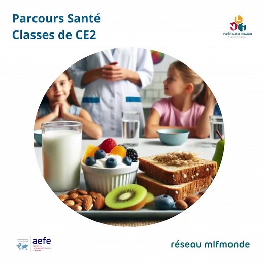 Dans le cadre du programme de sensibilisation à la santé, les élèves de CE2 ont bénéficié d’une intervention menée par Mlle Betina Chamoun, diététicienne, sur l'importance d'une alimentation variée et équilibrée tout au long de la journée. À l'issue de cette séance, ils ont préparé un petit-déjeuner équilibré et ont partagé un moment convivial avec leurs parents, leur enseignant(e) et l’infirmière scolaire. #LFLNI #aefeinfo #mlfmonde #parcourssanté #ODD3 Gemma Hosri @Bettina Chamoun