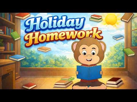 Filmymoji || Middle Class Monkeys || Holiday Home Work Animated Kids Story || Cartoon Series