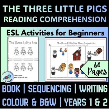Three Little Pigs | ESL Reading Comprehension Book & Activities for Beginner