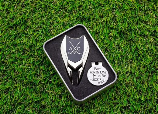 Personalized Golf Ball Marker Divot Tool Set: Son in Law Wedding Gift - Etsy