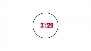 4 second countdown stopwatch clock icon animation, on white background.
