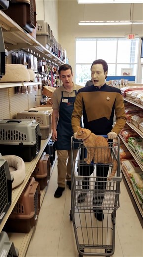 When Data leaves the Enterprise to shop for Spot! 🤖🐈🖖 #startrek #shorts