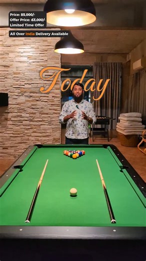 Bestway Hyderabad by Pacific Pools on Instagram: "🎱 Bring the Game Home! Experience a full-size 8ft MDF Pool Table — premium design, smooth gameplay & perfect for home, café, or lounge setups. 💰 MRP: ₹85,000/- 🔥 Offer Price: ₹63,000/- (Limited Time!) ✅ Comes with pool balls, 2 cues, triangle rack, chalks & brush — ready to play right out of the box! 📞 DM / Call / WhatsApp: +91-8712350078 🌐 Visit: thepacificpools.com #PoolTable #BilliardsIndia #GameRoomSetup #PacificPools #HomeGames #8BallPo