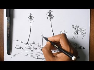 Quick Line Drawing Tutorial: Desert Landscape with Sketch Pen |