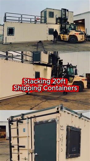 How We Stack Modified 20ft Containers (Precision Forklift) 🚜 #shorts