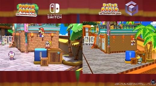 Paper Mario: The Thousand-Year Door 'GameCube Vs. Switch' comparison