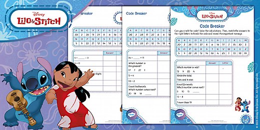 Lilo & Stitch: Maths Code Breaker Activity [Ages 5-7]