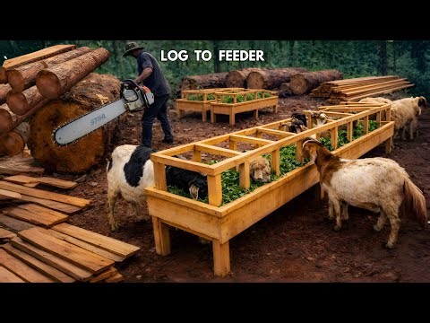 DIY Wooden Trough | From Forest to Farm (Full Process)