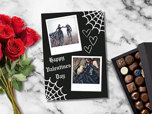 Goth Photo Valentine Card | Spooky Anniversary, Editable 5x7 (instant Download) - Etsy UK