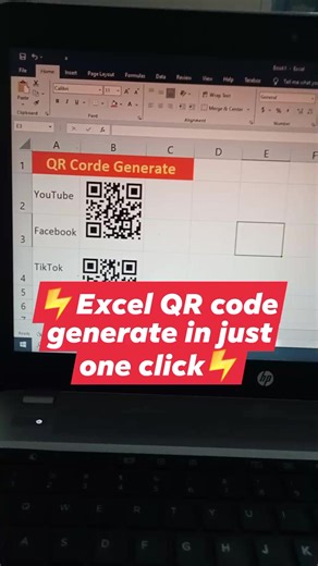 7.6K views · 136 reactions | Excel QR code generate in just one click #excel #virals #computer #tips #qrcodes | Tareq Tech Tutorial | Facebook