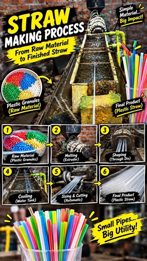How Plastic Straws Are Made 🏭🔥 | Amazing Manufacturing Process